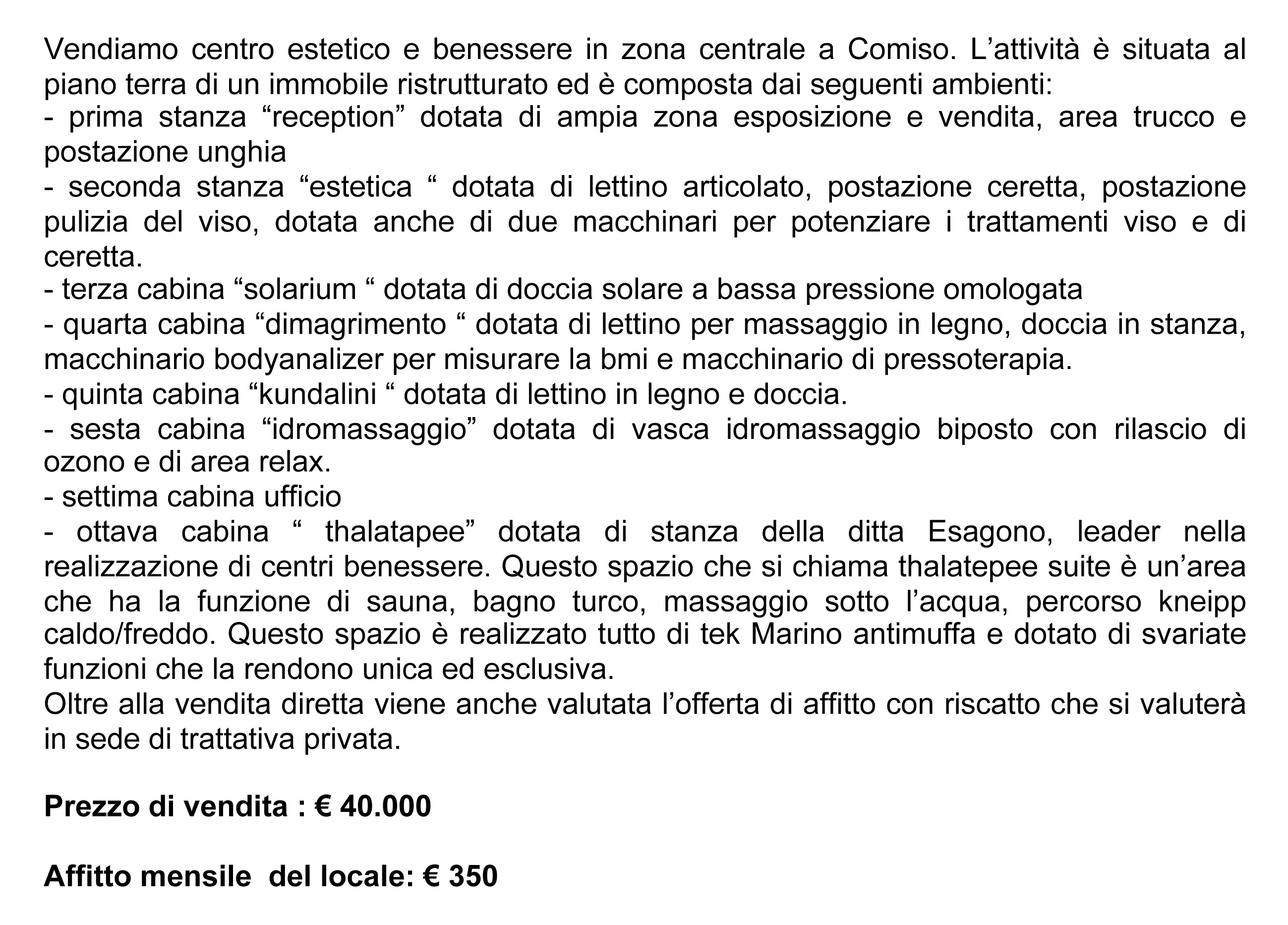descrittivo centro